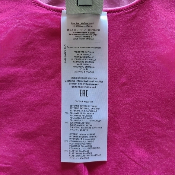 ETRO One-Piece Swimsuit with Paisley Print, Size 12, Pink, NWT - Picture 14 of 16